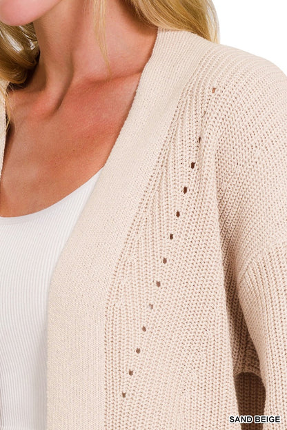 EYELET OPEN CARDIGAN SWEATER (2 colors)