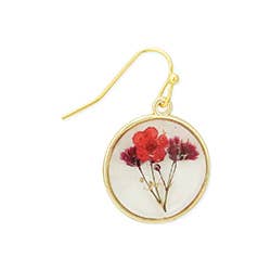 COTTAGE DARK PINK FLOWER EARRINGS