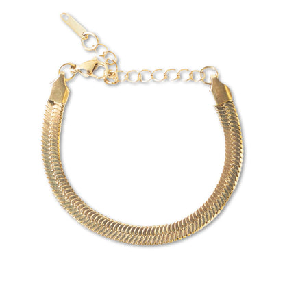Lenny & Eva - Gilded Chain Bracelets | CLEARANCE: Wide Herringbone