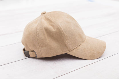 Aili's Corner - Suede Boyfriend Ball Cap: Camel