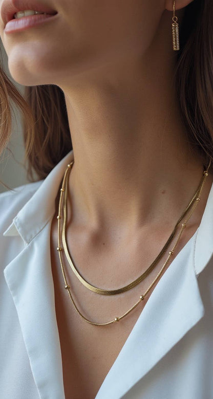Lenny & Eva - Tarnish Resistant Gold Plated Layered Satellite Necklace