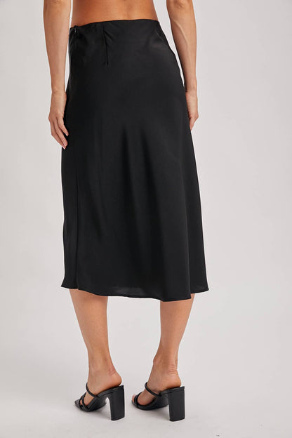 SATIN MIDI SKIRT