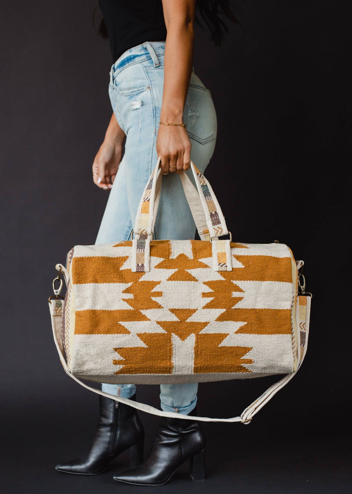 CREAM + CAMEL AZTEC DUFFEL