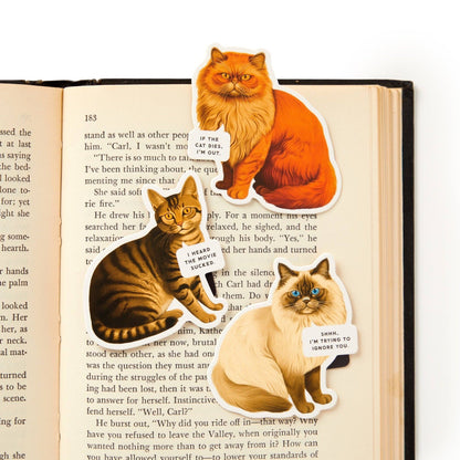 Chronicle Books - Brass Monkey Moody Cats Magnetic Bookmark Set