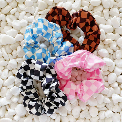 Ellison+Young - Checkerboard Hair Scrunchie Set Of 4