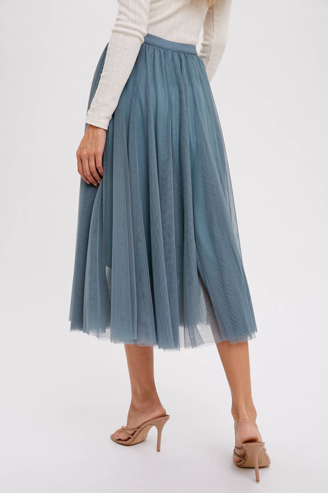 Bluivy - TULLE MIDI SKIRT: DUSTY PINK / M