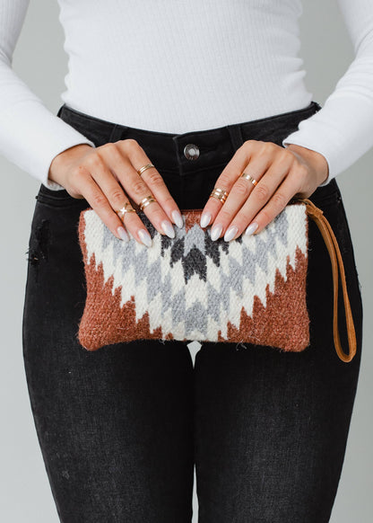 RUST, CREAM + GRAY AZTEC WRISTLET