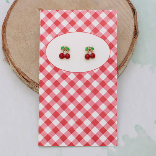 LOVELY DAY FOR A PICNIC CHERRY EARRINGS