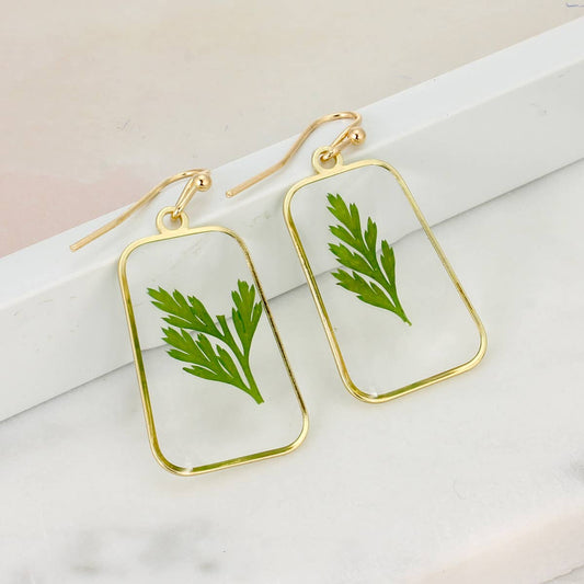 GOLD FERN EARRINGS