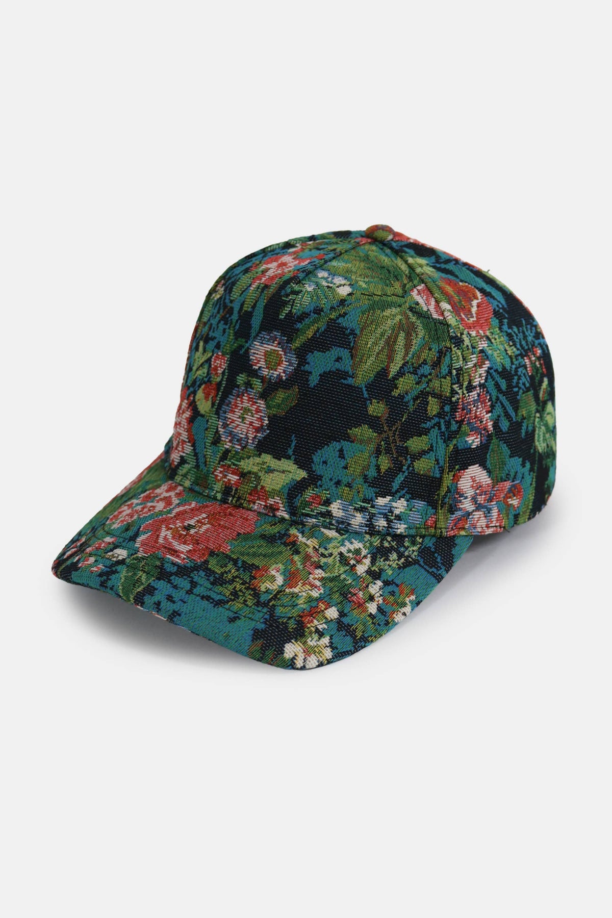David And Young - Floral Print in Brocade 5 Panel Baseball Cap: Mauve