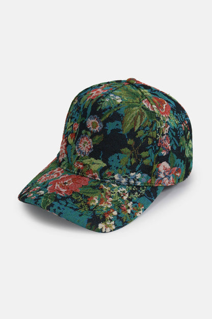 David And Young - Floral Print in Brocade 5 Panel Baseball Cap: Mauve