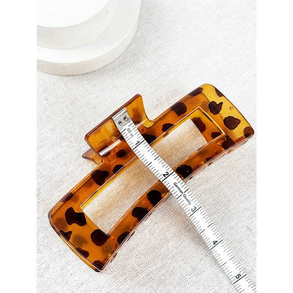 Love and Repeat - Leopard Mixed Pattern Rectangle Cut out Hair Claw: MIX COLOR / ONE(12)