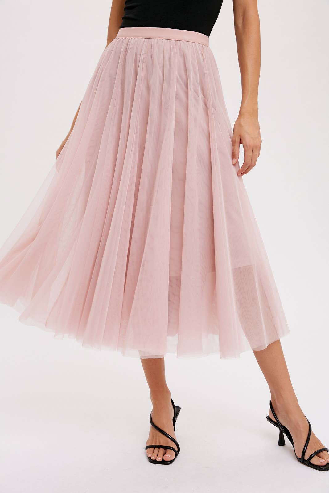 Bluivy - TULLE MIDI SKIRT: DUSTY PINK / M