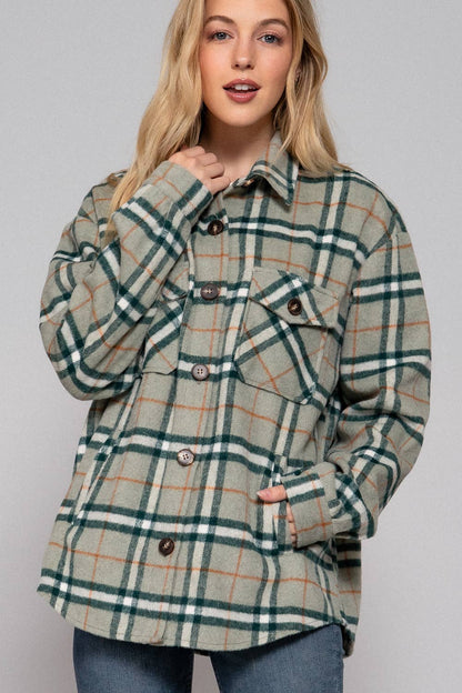 LONG SLEEVE WOOL BLEND PLAIF BUTTON DOWN