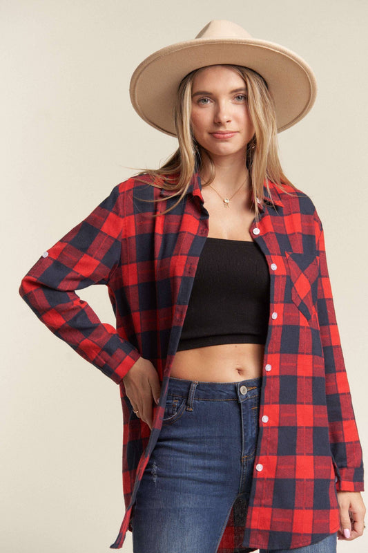 BUTTON DOWN PLAID SHIRT