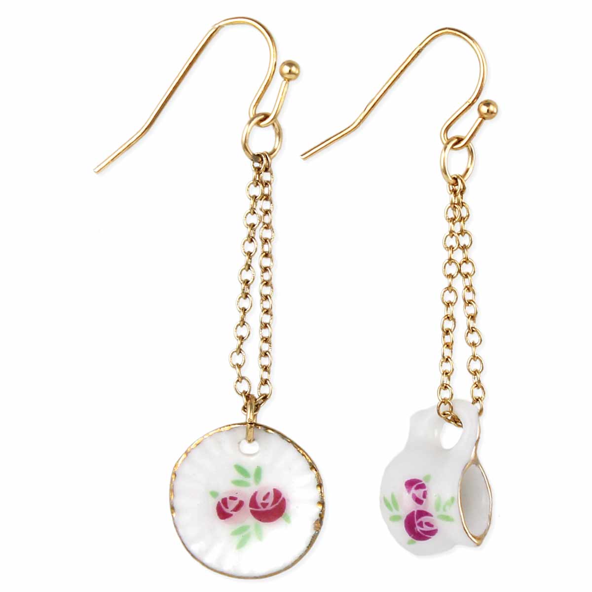 ZAD - Tea Time Tea Set Gold Earrings