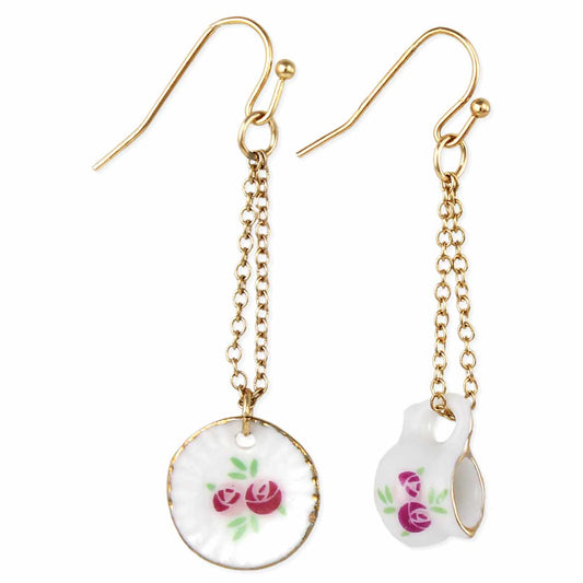 ZAD - Tea Time Tea Set Gold Earrings