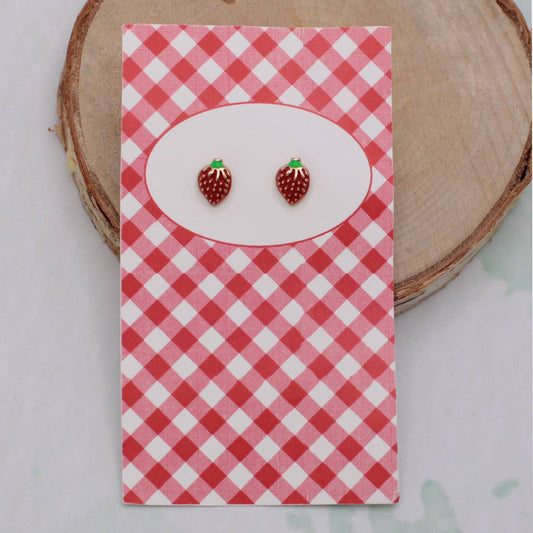 LOVELY DAY FOR A PICNIC STRAWBERRY EARRINGS