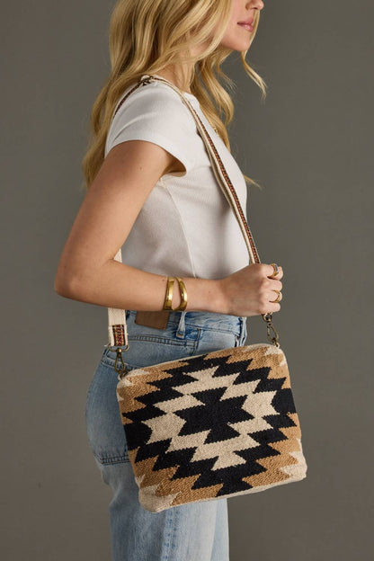 Cream, Black & Tan Western Crossbody