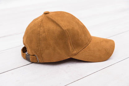 Aili's Corner - Suede Boyfriend Ball Cap: Camel