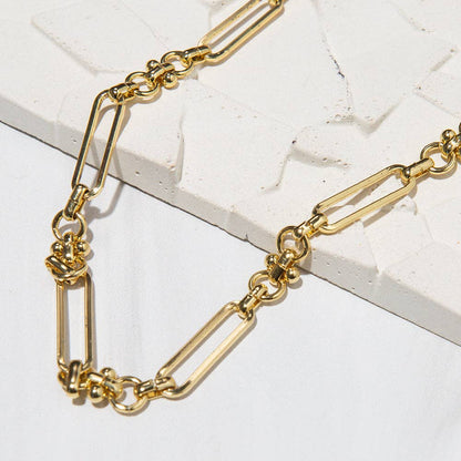Lenny & Eva - Gilded Gold Necklace-18" Toggle Chain | Charm Bar Necklace