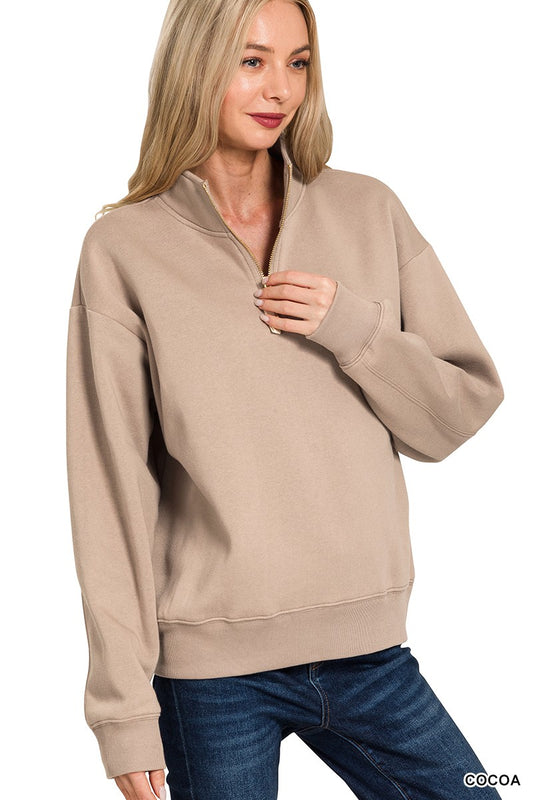 COZY FLEECE HALF ZIP (2 COLORS)