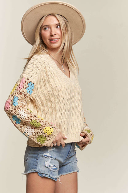 MADELYN MULTICOLOR LIGHTWEIGHT SWEATER KNIT TOP