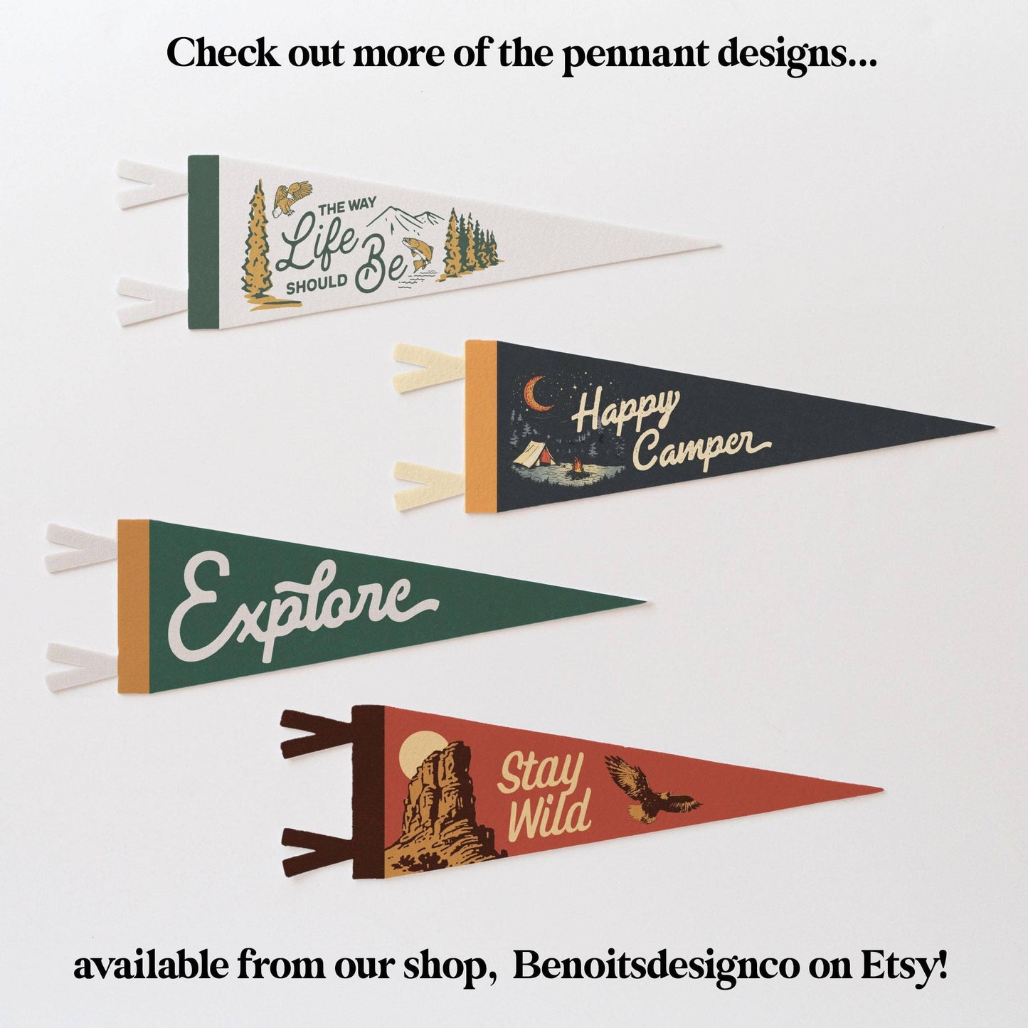Benoit's Design Co. - A Little Dirt Never Hurt Felt Pennant: Mini Pennant