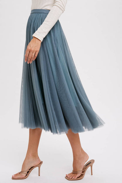 Bluivy - TULLE MIDI SKIRT: DUSTY PINK / M