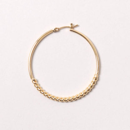 Fashion City - 14K Gold-Dipped Textured Hoop Earring: GLD / ONE SIZE