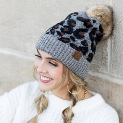 Aili's Corner - C.C® Leopard Beanie: Mocha