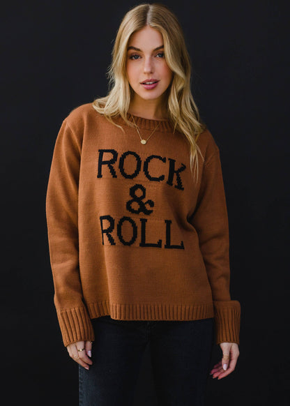 ROCK + ROLL SWEATER - BROWN