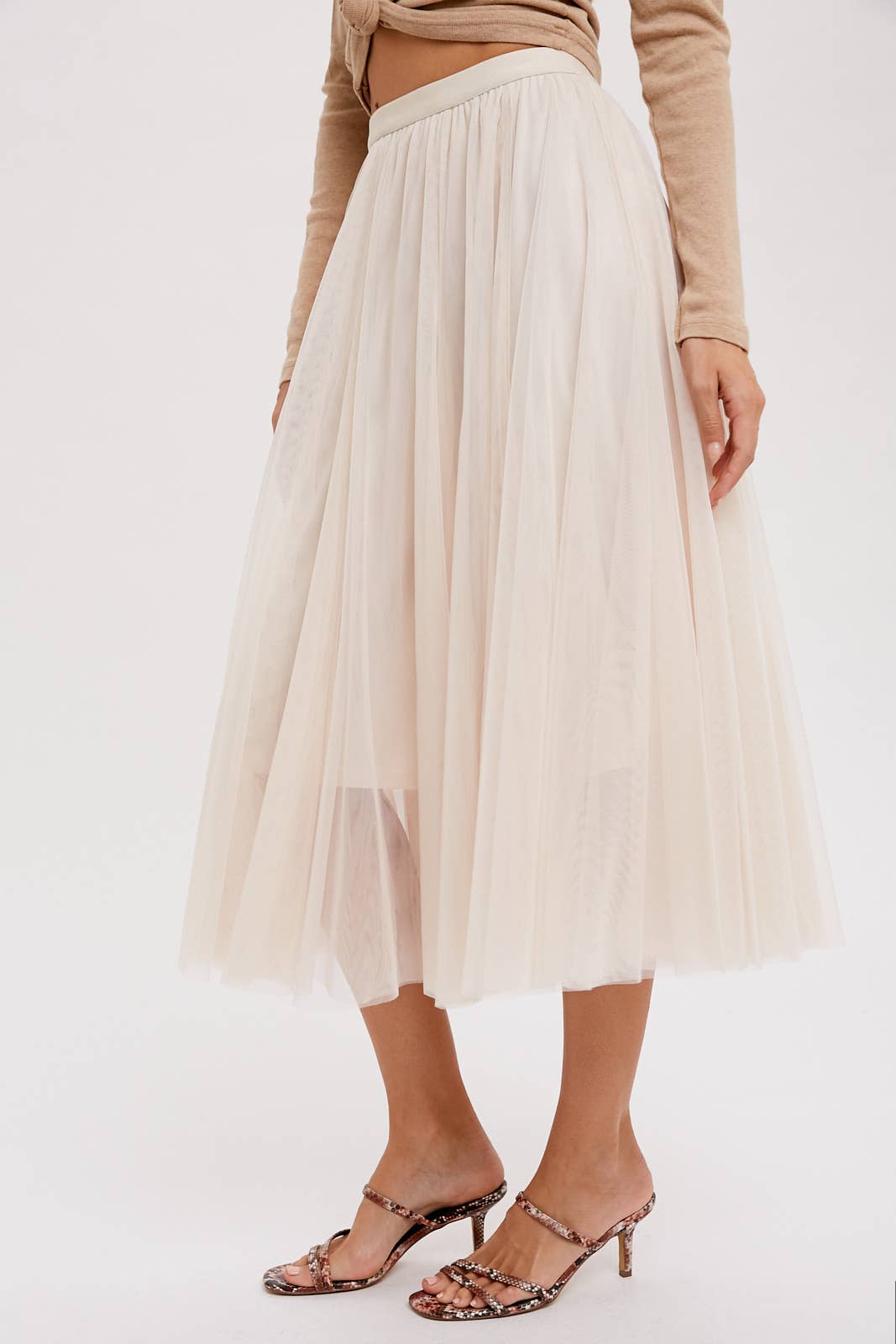 Bluivy - TULLE MIDI SKIRT: DUSTY PINK / M