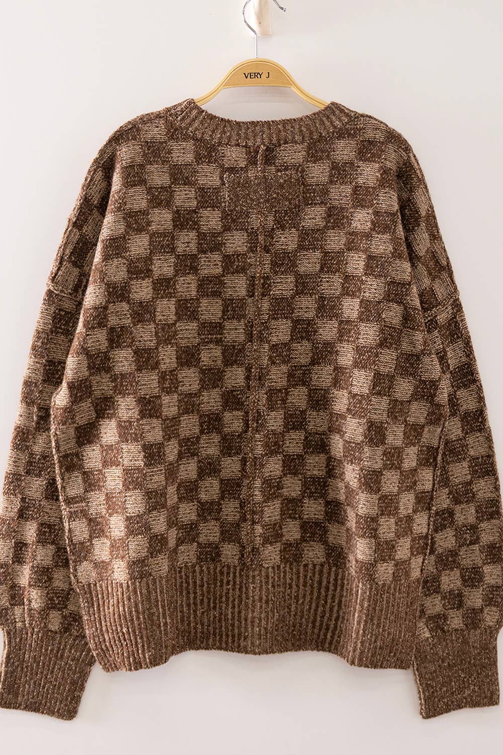 Checkerboard Knit Sweater