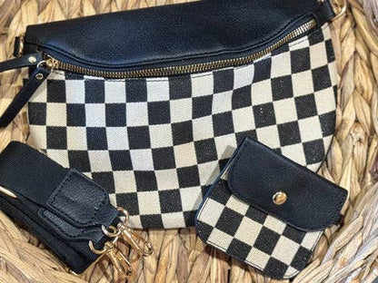 LEATHER CHECKMATE BUM BAG