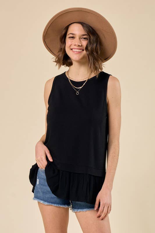BLACK TWIST FRONT BURN OUT TOP