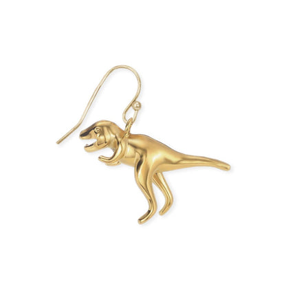 PREHISTORIC GOLD T-REX EARRINGS