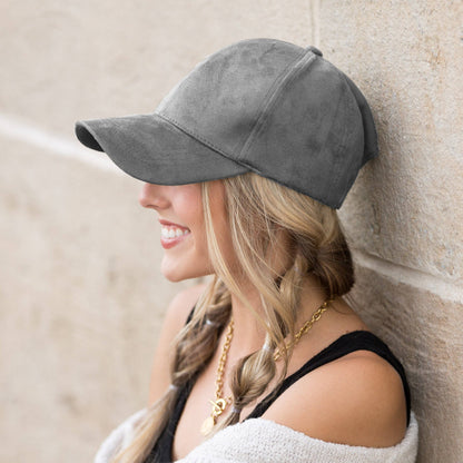 Aili's Corner - Suede Boyfriend Ball Cap: Camel