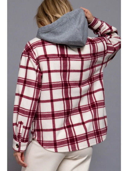 DARCY PLAID BUTTON DOWN WITH HOODIE