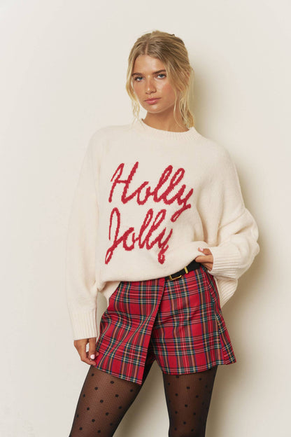 Blu Pepper - HOLLY JOLLY CHRISTMAS SWEATER (PRE-ORDER): RED