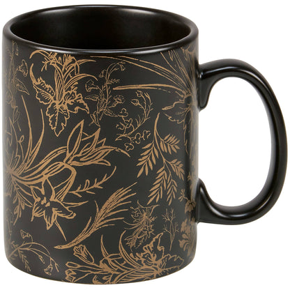 GOLD FLORAL MUG