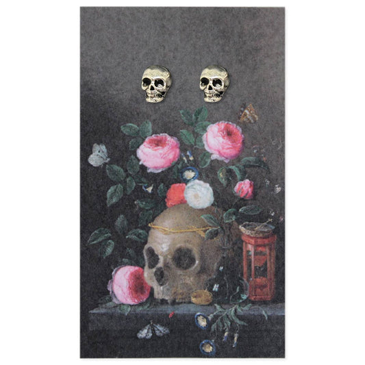 SILVER SKULL FINE ART EARRINGS