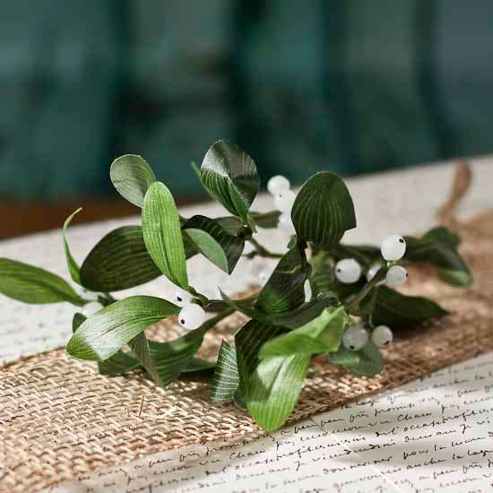 Factory Direct Craft - 8" Hanging Artificial Mistletoe with Jute Hanger