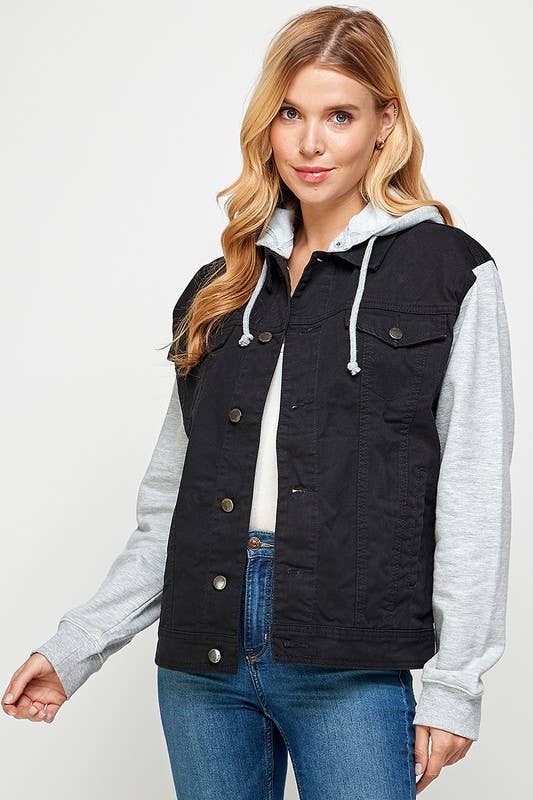 BOYFRIEND HOODED DENIM JACKET