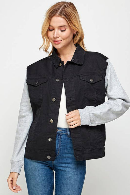 BOYFRIEND HOODED DENIM JACKET