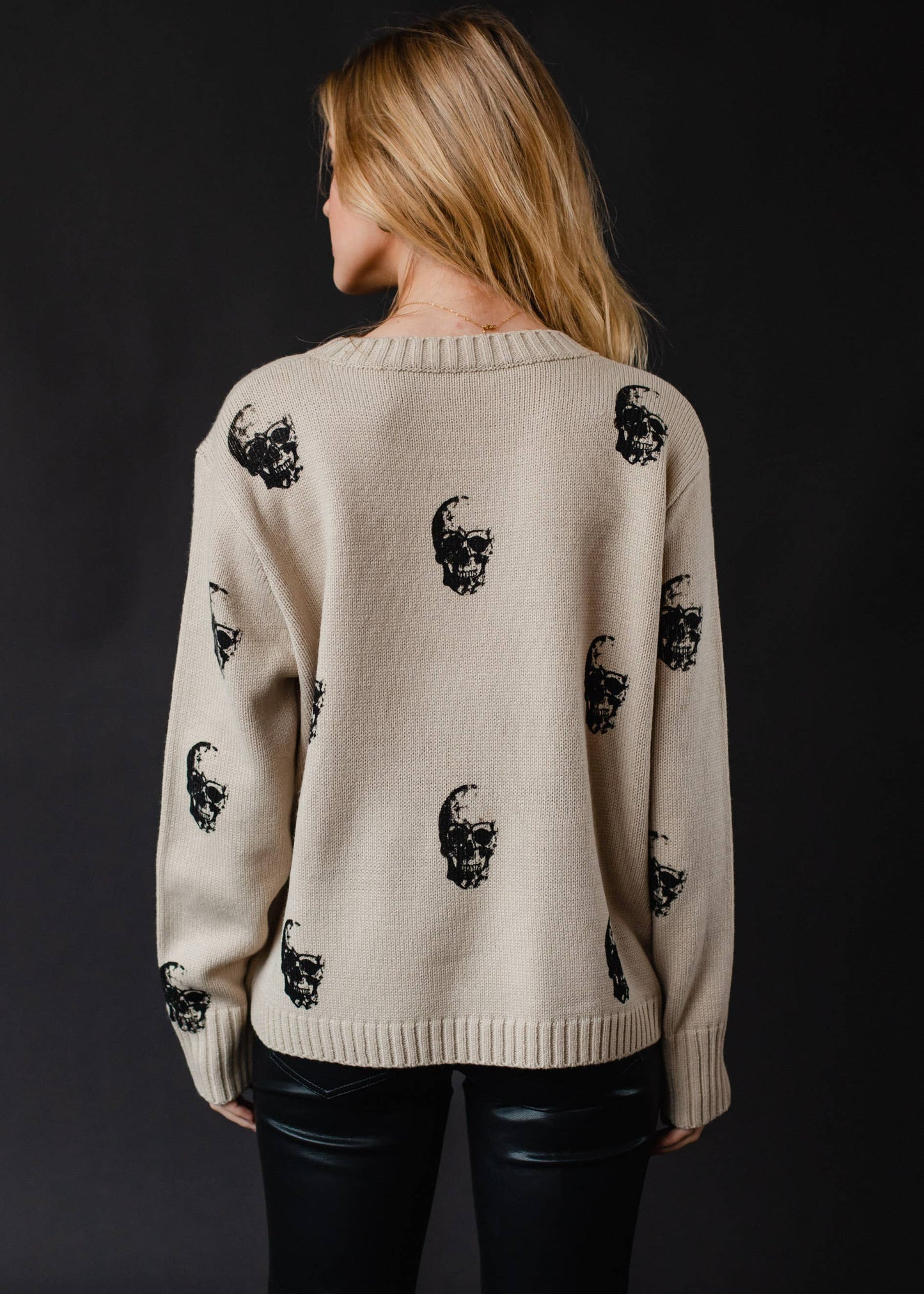 TAN SKULL SWEATER