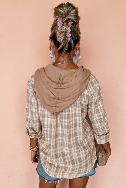 CHECKED LOOSE FIT HOODED FLANNEL