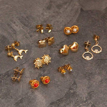 Kindred Objects - Vintage Gold Stud Earrings - Variety
