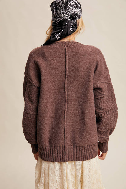 TEXTURED KNIT BUTTON-UP CARDIGAN