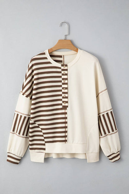 STRIPE STITCHED OVERSIZED PULLOVER